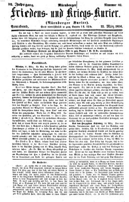 Nürnberger Friedens- und Kriegs-Kurier Samstag 22. März 1856