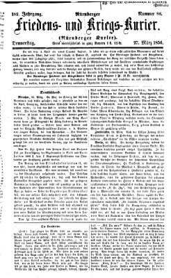 Nürnberger Friedens- und Kriegs-Kurier Donnerstag 27. März 1856