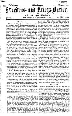 Nürnberger Friedens- und Kriegs-Kurier Freitag 28. März 1856