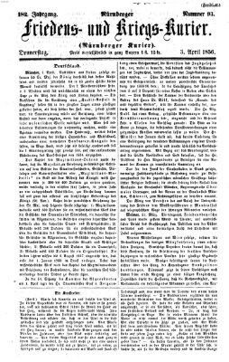 Nürnberger Friedens- und Kriegs-Kurier Donnerstag 3. April 1856