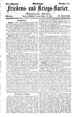 Nürnberger Friedens- und Kriegs-Kurier Montag 21. April 1856