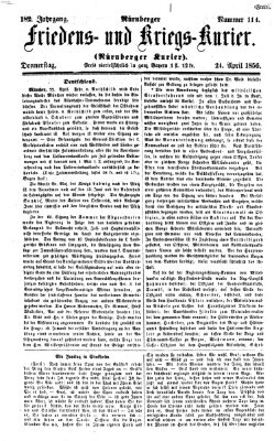 Nürnberger Friedens- und Kriegs-Kurier Donnerstag 24. April 1856