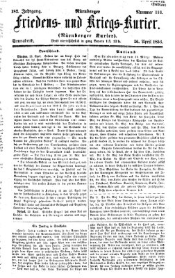 Nürnberger Friedens- und Kriegs-Kurier Samstag 26. April 1856