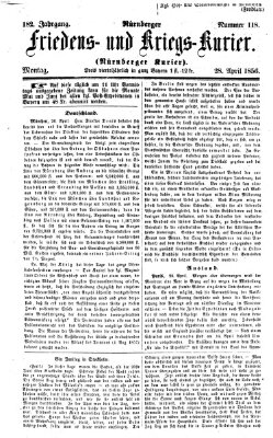 Nürnberger Friedens- und Kriegs-Kurier Montag 28. April 1856