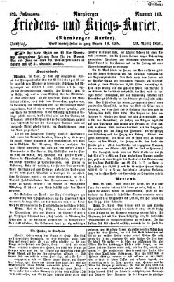 Nürnberger Friedens- und Kriegs-Kurier Dienstag 29. April 1856