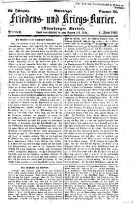 Nürnberger Friedens- und Kriegs-Kurier Mittwoch 4. Juni 1856