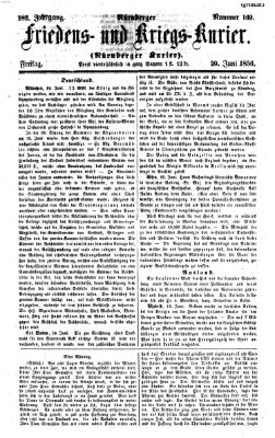 Nürnberger Friedens- und Kriegs-Kurier Freitag 20. Juni 1856