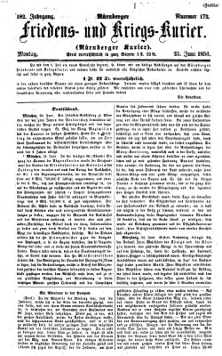 Nürnberger Friedens- und Kriegs-Kurier Montag 23. Juni 1856