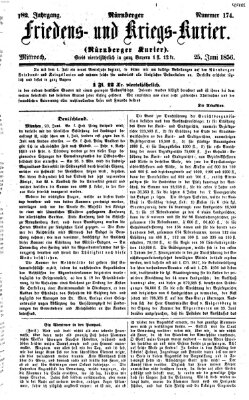 Nürnberger Friedens- und Kriegs-Kurier Mittwoch 25. Juni 1856