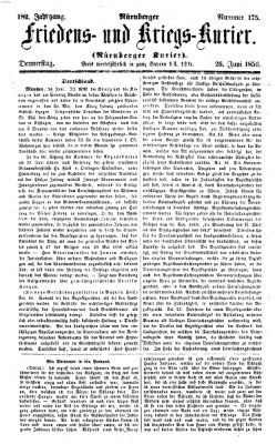 Nürnberger Friedens- und Kriegs-Kurier Donnerstag 26. Juni 1856