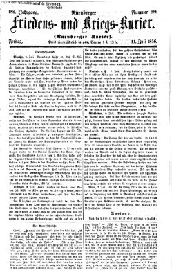 Nürnberger Friedens- und Kriegs-Kurier Freitag 11. Juli 1856