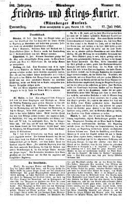 Nürnberger Friedens- und Kriegs-Kurier Donnerstag 17. Juli 1856