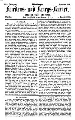 Nürnberger Friedens- und Kriegs-Kurier Montag 4. August 1856