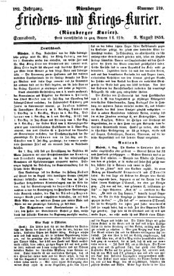 Nürnberger Friedens- und Kriegs-Kurier Samstag 9. August 1856