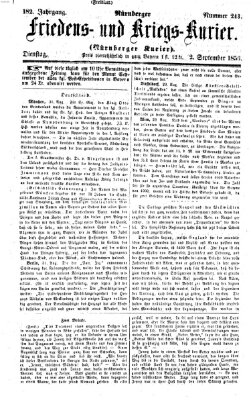 Nürnberger Friedens- und Kriegs-Kurier Dienstag 2. September 1856