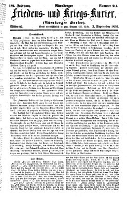 Nürnberger Friedens- und Kriegs-Kurier Mittwoch 3. September 1856