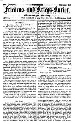 Nürnberger Friedens- und Kriegs-Kurier Freitag 5. September 1856