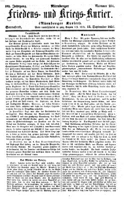 Nürnberger Friedens- und Kriegs-Kurier Samstag 13. September 1856