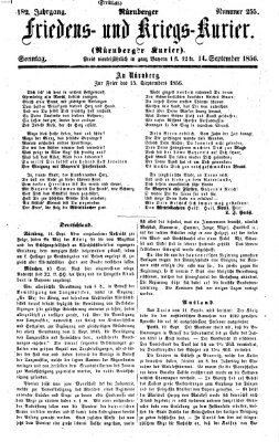 Nürnberger Friedens- und Kriegs-Kurier Sonntag 14. September 1856