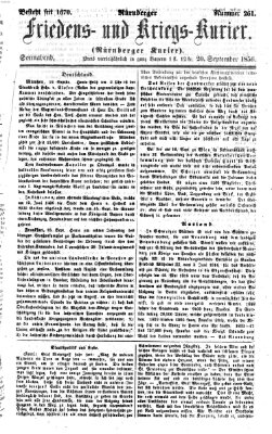 Nürnberger Friedens- und Kriegs-Kurier Samstag 20. September 1856