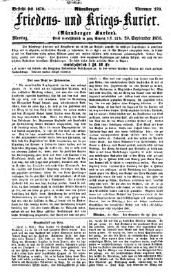 Nürnberger Friedens- und Kriegs-Kurier Montag 29. September 1856