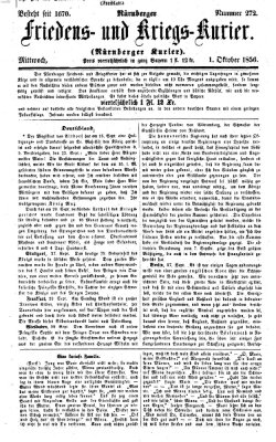 Nürnberger Friedens- und Kriegs-Kurier Mittwoch 1. Oktober 1856