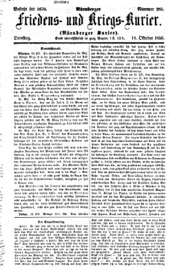 Nürnberger Friedens- und Kriegs-Kurier Dienstag 14. Oktober 1856