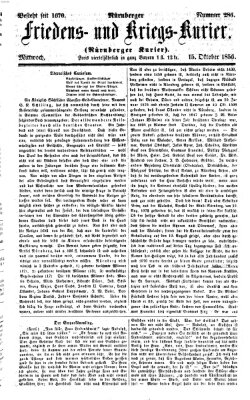 Nürnberger Friedens- und Kriegs-Kurier Mittwoch 15. Oktober 1856