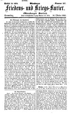 Nürnberger Friedens- und Kriegs-Kurier Donnerstag 16. Oktober 1856