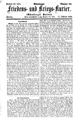 Nürnberger Friedens- und Kriegs-Kurier Freitag 17. Oktober 1856