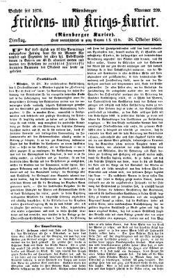 Nürnberger Friedens- und Kriegs-Kurier Dienstag 28. Oktober 1856