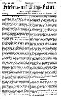 Nürnberger Friedens- und Kriegs-Kurier Sonntag 23. November 1856