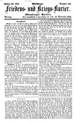 Nürnberger Friedens- und Kriegs-Kurier Montag 24. November 1856