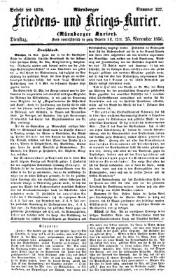 Nürnberger Friedens- und Kriegs-Kurier Dienstag 25. November 1856