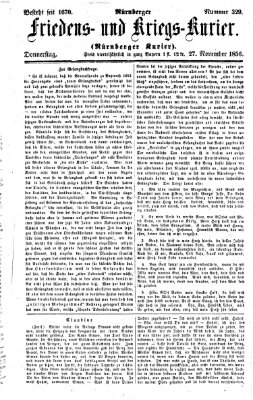 Nürnberger Friedens- und Kriegs-Kurier Donnerstag 27. November 1856