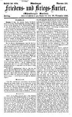 Nürnberger Friedens- und Kriegs-Kurier Freitag 28. November 1856