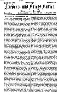 Nürnberger Friedens- und Kriegs-Kurier Donnerstag 4. Dezember 1856