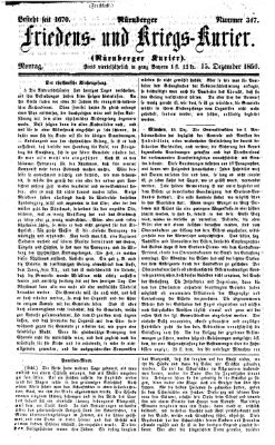 Nürnberger Friedens- und Kriegs-Kurier Montag 15. Dezember 1856