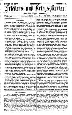 Nürnberger Friedens- und Kriegs-Kurier Mittwoch 17. Dezember 1856