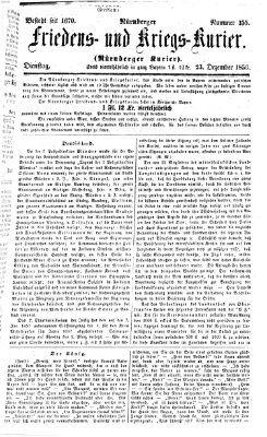 Nürnberger Friedens- und Kriegs-Kurier Dienstag 23. Dezember 1856