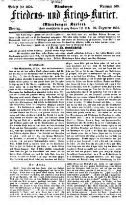 Nürnberger Friedens- und Kriegs-Kurier Montag 29. Dezember 1856