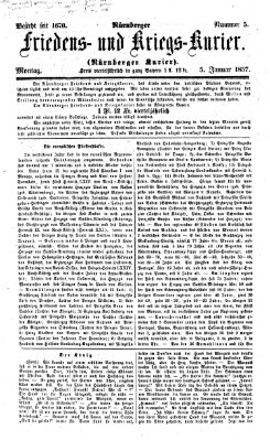 Nürnberger Friedens- und Kriegs-Kurier Montag 5. Januar 1857