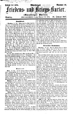 Nürnberger Friedens- und Kriegs-Kurier Sonntag 18. Januar 1857