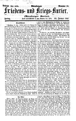 Nürnberger Friedens- und Kriegs-Kurier Freitag 23. Januar 1857