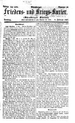 Nürnberger Friedens- und Kriegs-Kurier Sonntag 8. Februar 1857