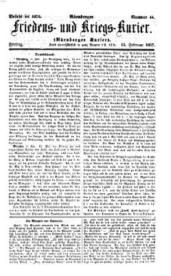 Nürnberger Friedens- und Kriegs-Kurier Freitag 13. Februar 1857