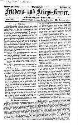 Nürnberger Friedens- und Kriegs-Kurier Donnerstag 19. Februar 1857