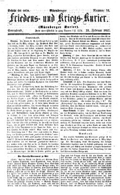 Nürnberger Friedens- und Kriegs-Kurier Samstag 21. Februar 1857