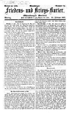 Nürnberger Friedens- und Kriegs-Kurier Montag 23. Februar 1857