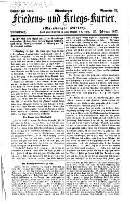 Nürnberger Friedens- und Kriegs-Kurier Donnerstag 26. Februar 1857